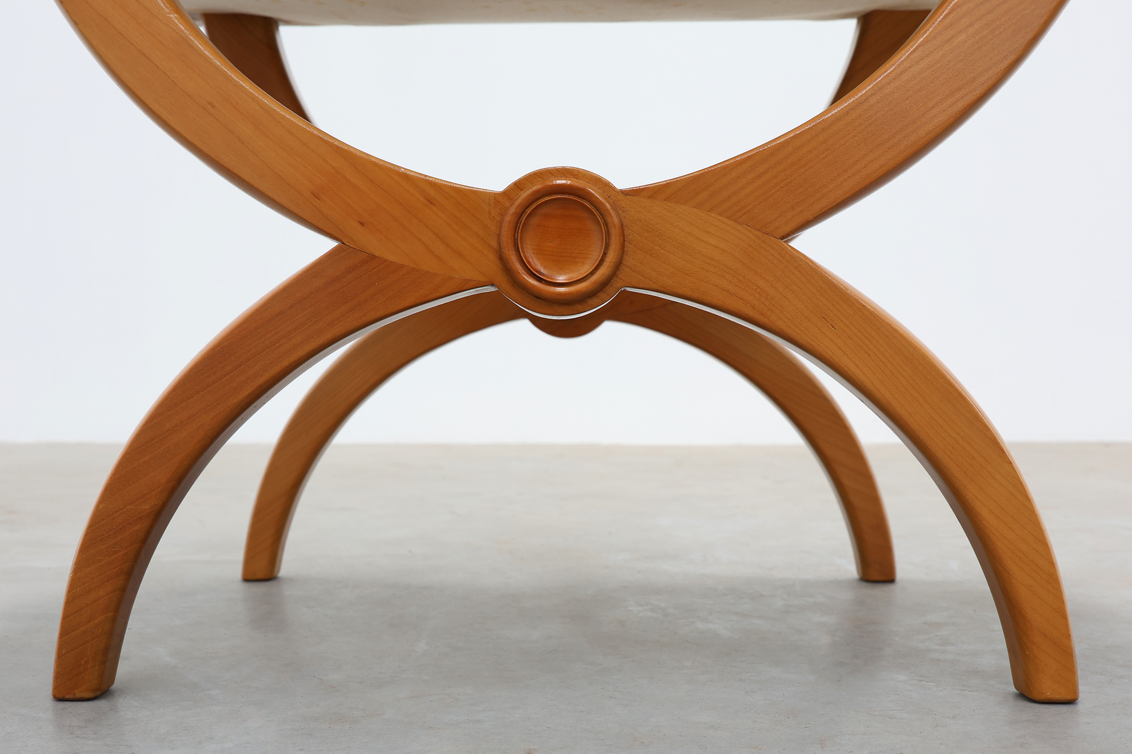 Empire style curule stool with striped upholstery, France, 20th centurythumbnail